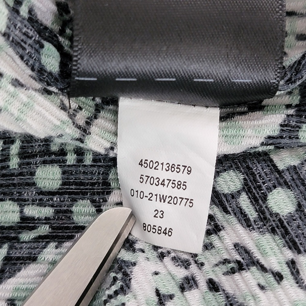 White House Black Market Blouse Women L Mint Green Damask Print Long Sleeve Top - Picture 9 of 14